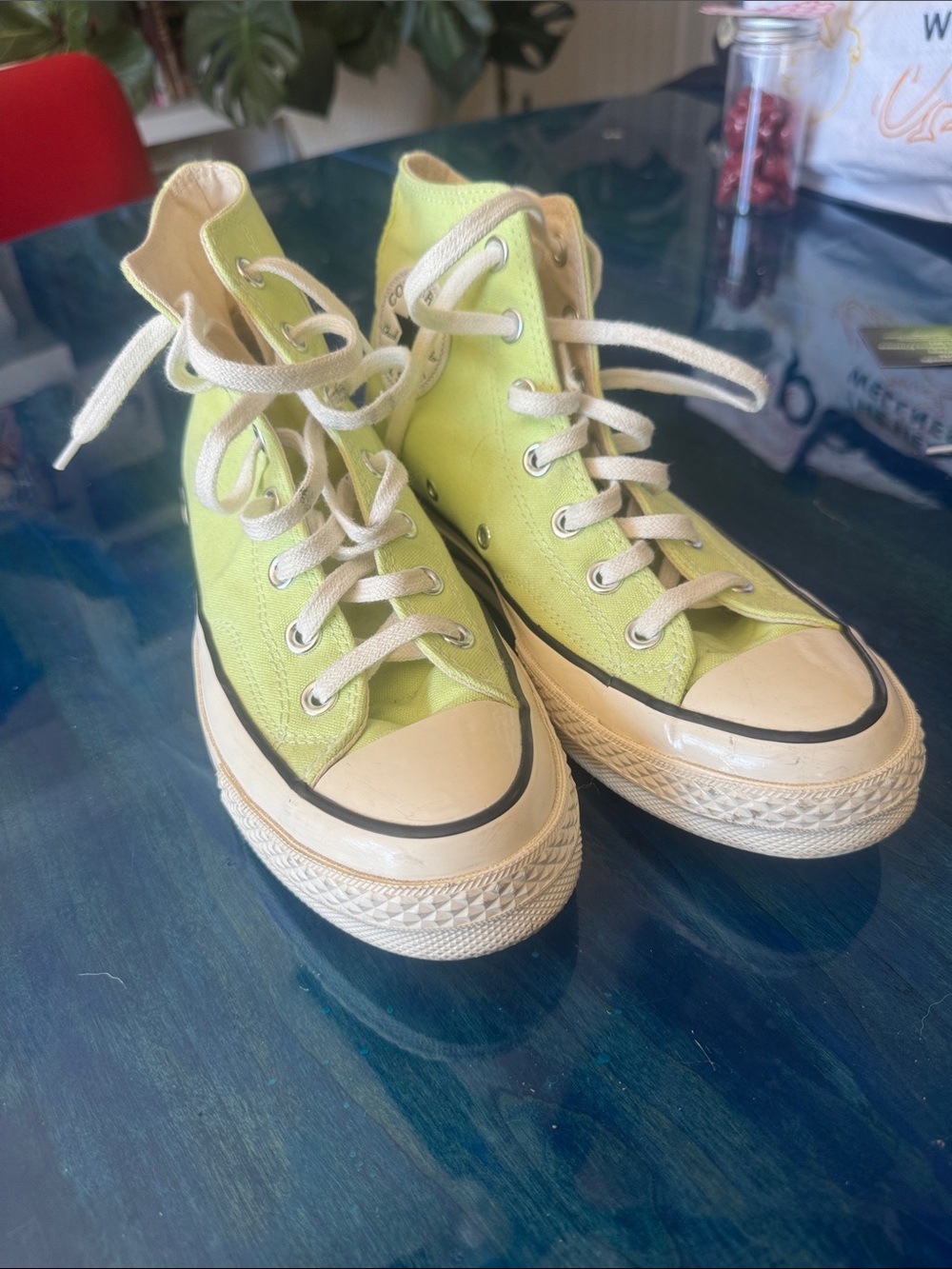 Converse High-Top Sneakers in Citron Green